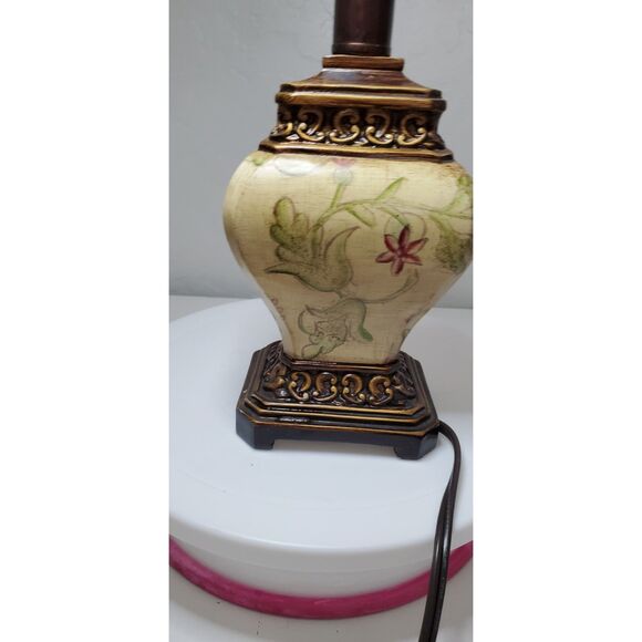 Oriental Small Lamp with Flowers and Stems and Leaves Circa 2010 - Picture 4 of 5